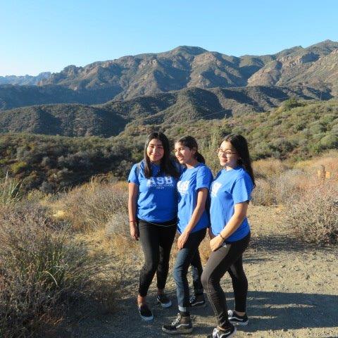 Three girls in nature