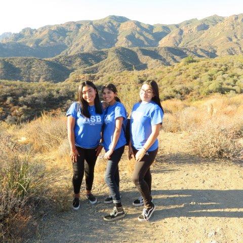 Three girls in nature