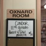 Nameplate with the text "Oxnard room"