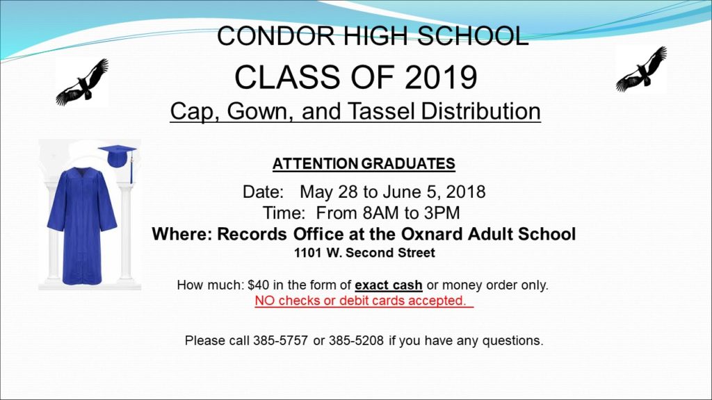 Slide from the presentation with cap, gown, and Tassel distribution