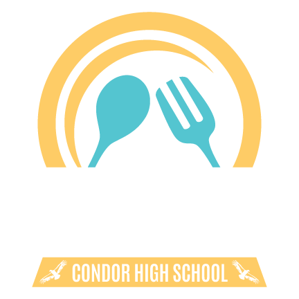 Condor high school culinary and hospitality logo with white letters