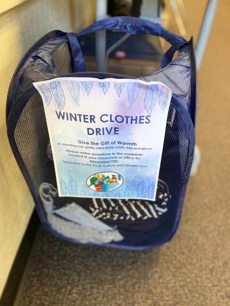 Winter Clothes Drive Flyer and Basket