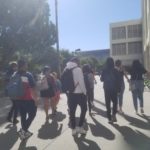 Students walking around CSUN campus