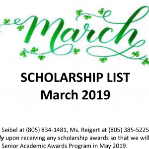 March Scholarship list